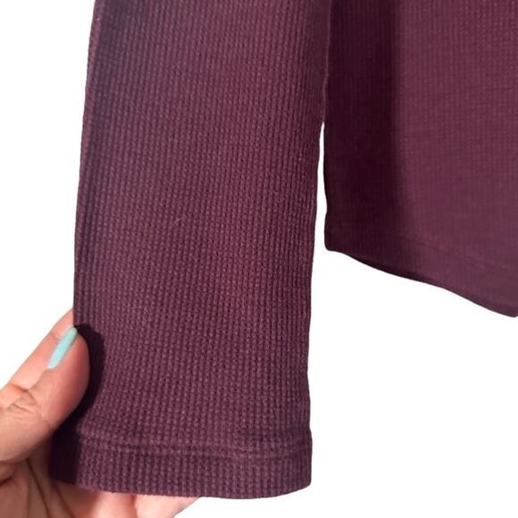 Victoria's Secret Maroon Long Sleeve Waffle Knit Athletic T-Shirt Women Sz XS - Picture 5 of 7